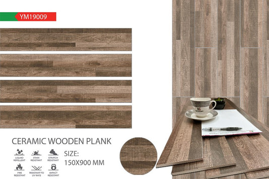 6X36 TIME TILE TIMES FLOOR TS FLOOR YM-19009 DARK BROWN WOOD MATT