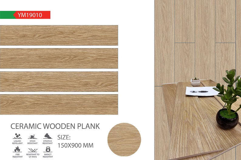 6X36 TIME TILE TIMES FLOOR TS FLOOR YM-19010 YELLOW/BROWN WOOD MATT