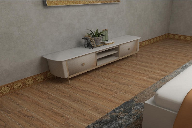 S-00048 6X36 TIME TILE TIMES FLOOR TS FLOOR YM-19001-H DARK BROWN WOOD DESIGN MATT