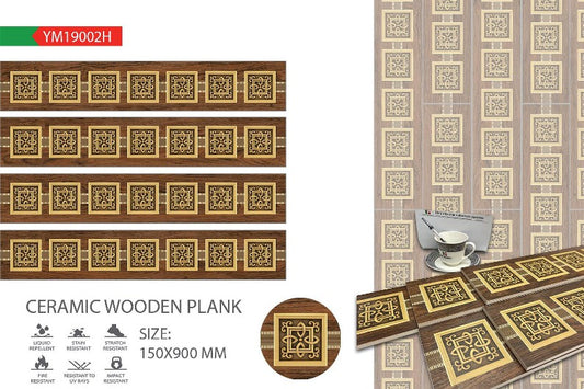 6X36 TIME TILE TIMES FLOOR TS FLOOR YM-19002-H BROWN WOOD DESIGN MATT