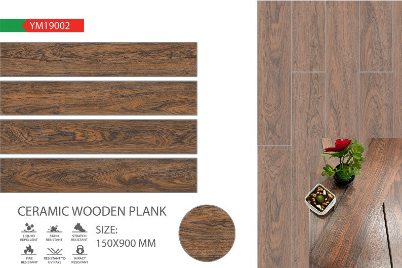 6X36 TIME TILE TIMES FLOOR TS FLOOR YM-19002 BROWN WOOD MATT