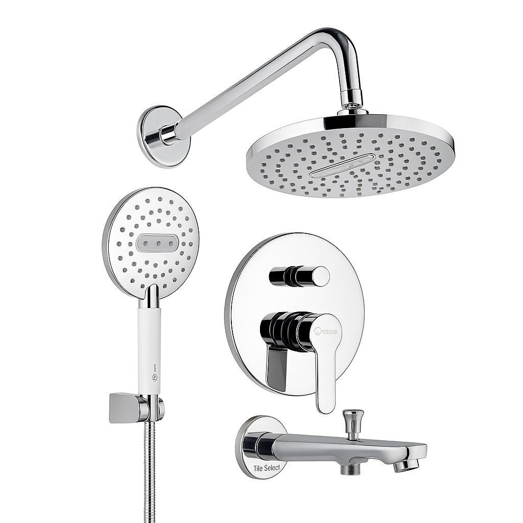 Rivana Fit Turkey 2-Ways Round Consil Shower Set Luna CND-102 R Set Chrome – S-00395