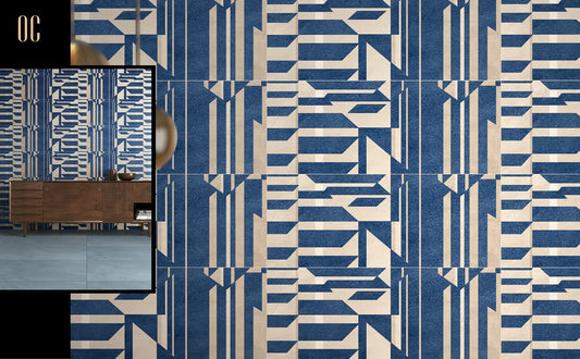 S-00606 16X40 OCEAN TILE OCEAN WALL TS WALL OCM-4100019-B FIROZI TEXTURE MATT 3-TILES/1.2 (PRIME)-(RANDOM)