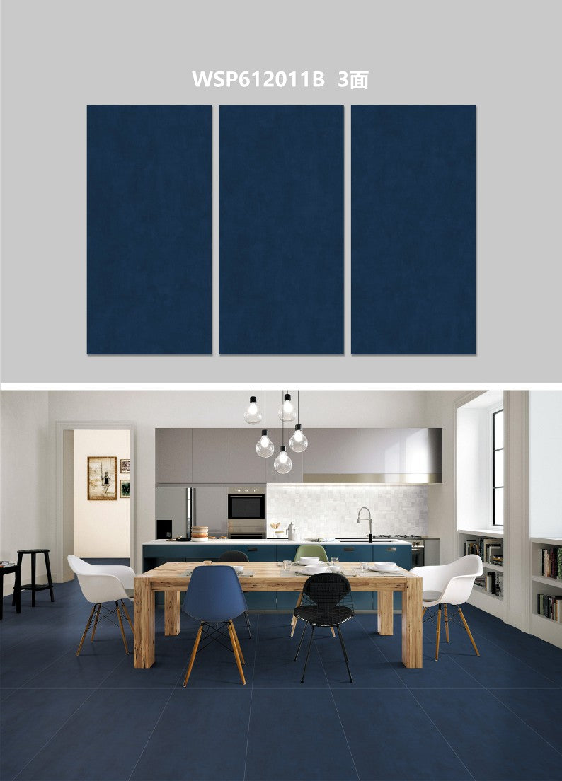 24X48 WOLSTONE TILE TS FLOOR WSP-612011-B DARK BLUE LINE POLISH