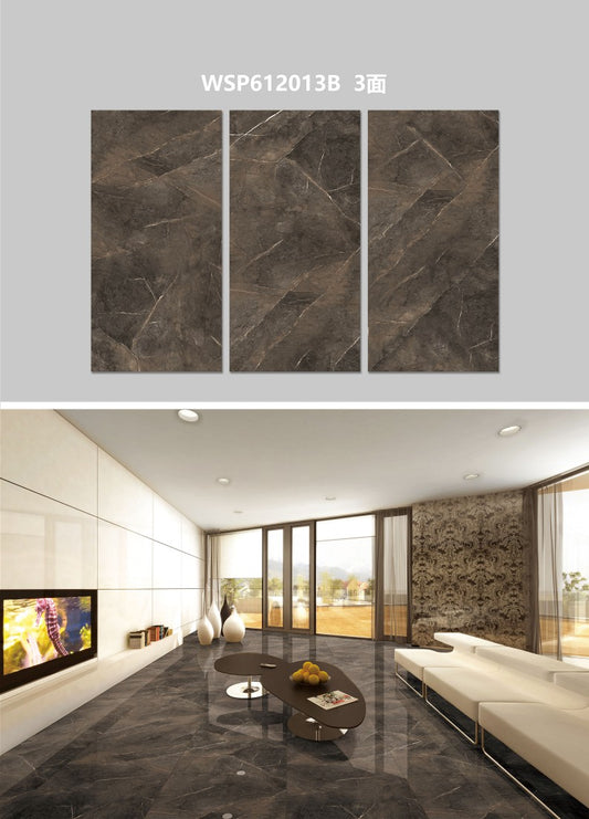 24X48 WOLSTONE TILE TS FLOOR WSP-612013-B BROWN/BLACK TEXTURE POLISH
