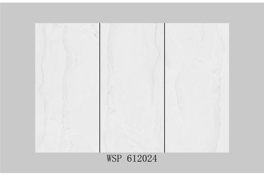 S-00646 24X48 WOLSTONE TILE WOLSTONE TS FLOOR WSP-612024 WHITE/GREY MARBLE TEXTURE POLISH 2-TILES/1.44 (PRIME)-(RANDOM)