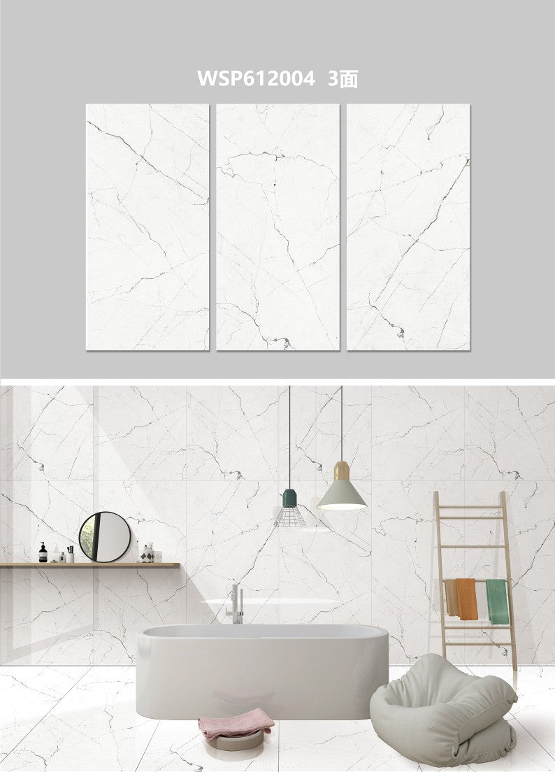 24X48 WOLSTONE TILE TS FLOOR WSP-612004 WHITE/GREY TEXTURE POLISH