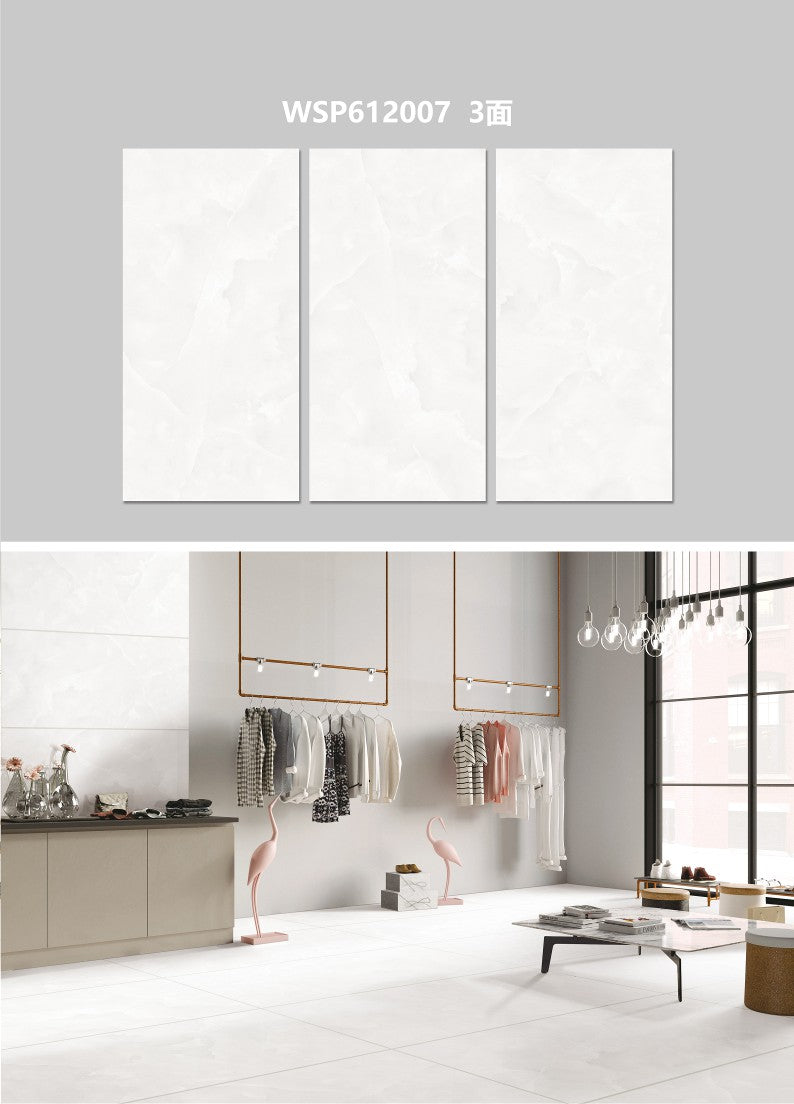 24X48 WOLSTONE TILE TS FLOOR WSP-612007 SAGE WHITE TEXTURE POLISH