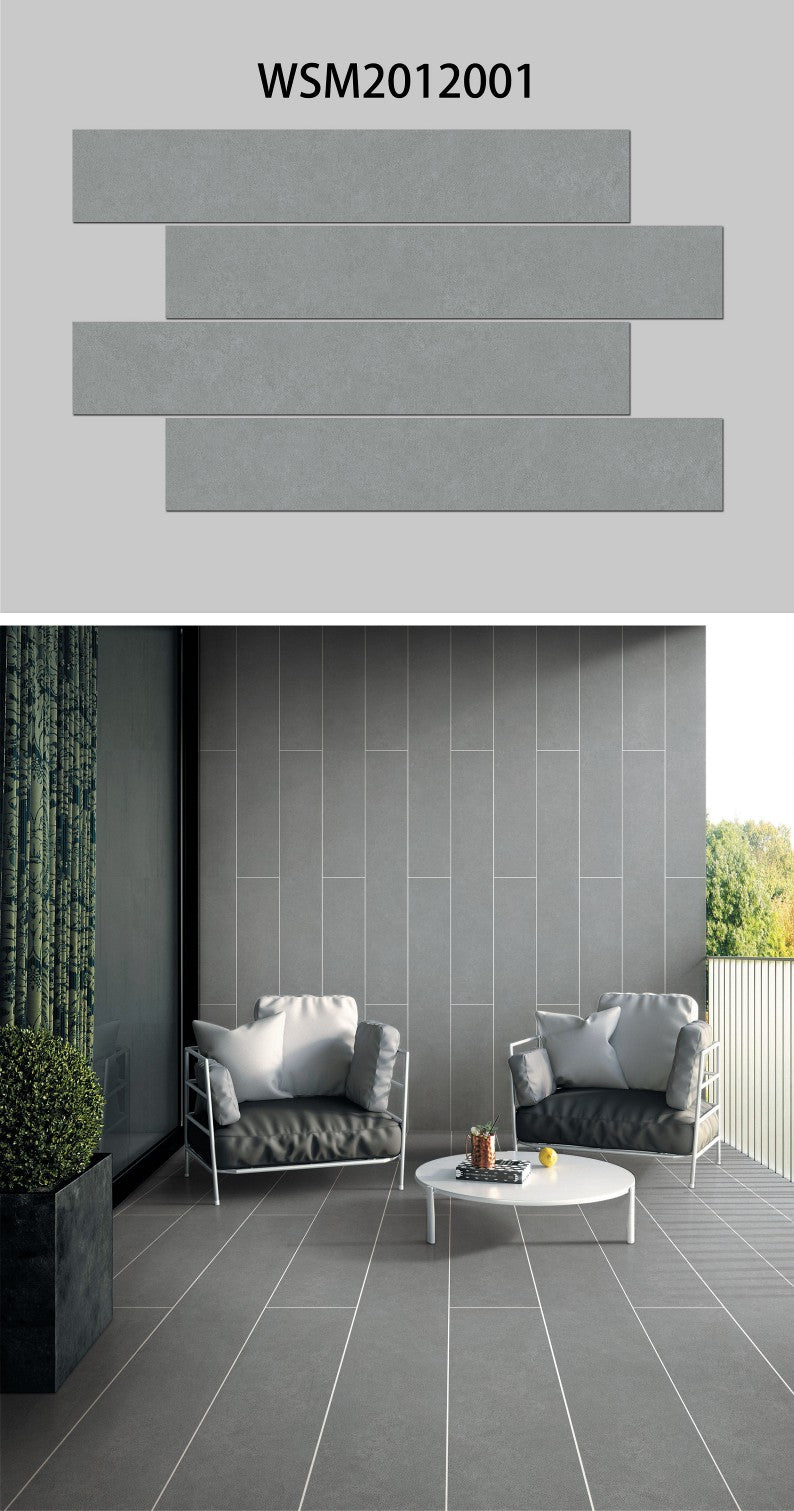 8X48 WOLSTONE TILE TS FLOOR WSM-2012001 GREY TEXTURE MATT