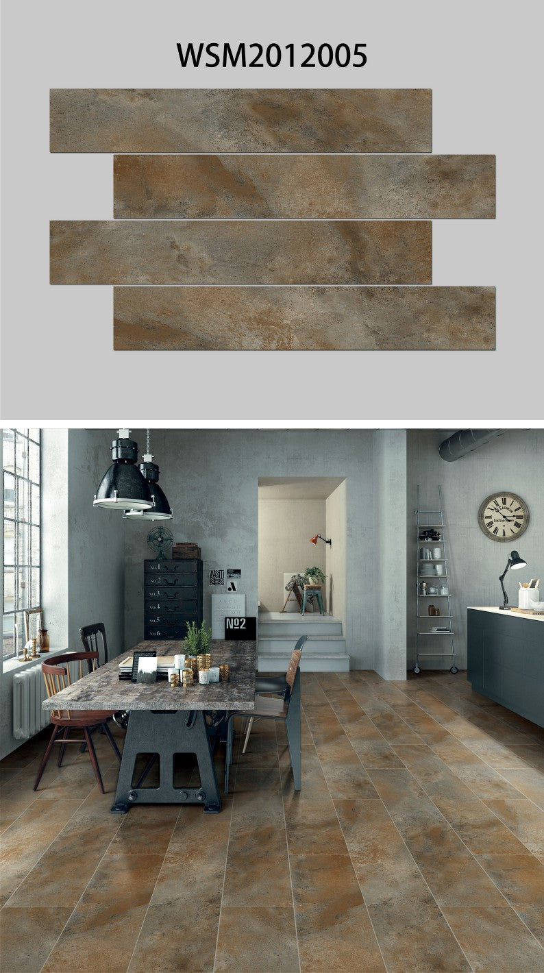 8X48 WOLSTONE TILE TS FLOOR WSM-2012005 GREY/BROWN WOOD MATT